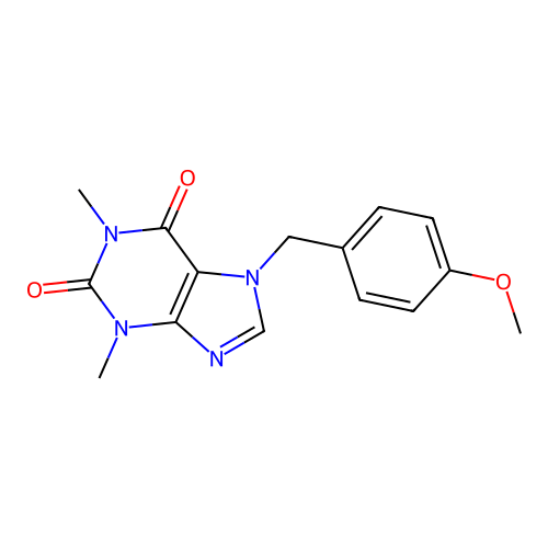7-(4-methoxybenzyl)-1,3-dimethyl-1H-purine-2,6(3H,7H)-dione structure