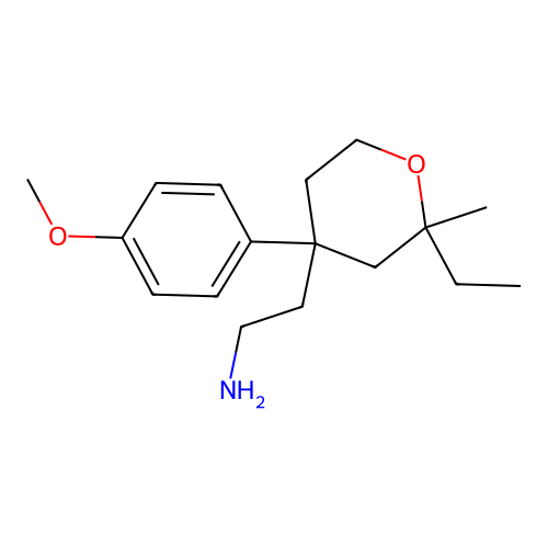 2-[2-ethyl-4-(4-methoxyphenyl)-2-methyltetrahydro-2H-pyran-4-yl]ethanamine structure