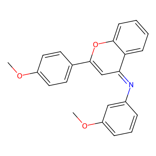 (Z)-3-methoxy-N-(2-(4-methoxyphenyl)-4H-chromen-4-ylidene)aniline structure