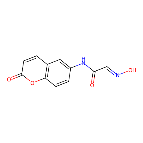 (E)-2-(hydroxyimino)-N-(2-oxo-2H-chromen-6-yl)acetamide structure