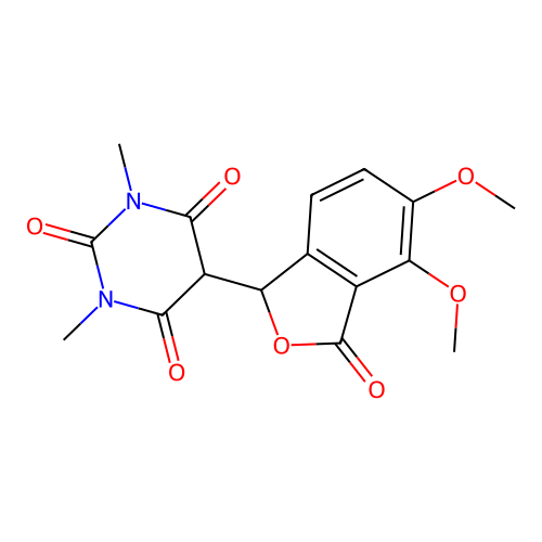 5-(4,5-dimethoxy-3-oxo-1H-2-benzofuran-1-yl)-1,3-dimethyl-1,3-diazinane-2,4,6-trione structure