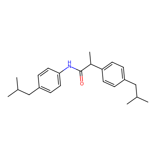 N,2-bis[4-(2-methylpropyl)phenyl]propanamide structure