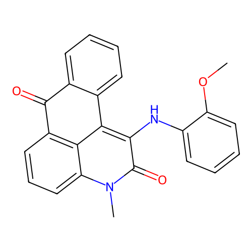 1-((2-methoxyphenyl)amino)-3-methyl-2H-naphtho[1,2,3-de]quinoline-2,7(3H)-dione structure