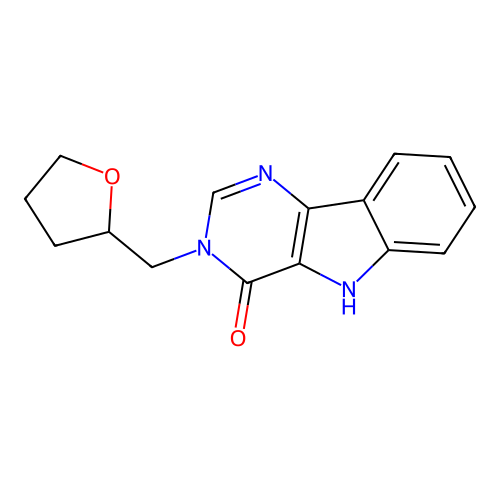 3-((tetrahydrofuran-2-yl)methyl)-3H-pyrimido[5,4-b]indol-4(5H)-one structure
