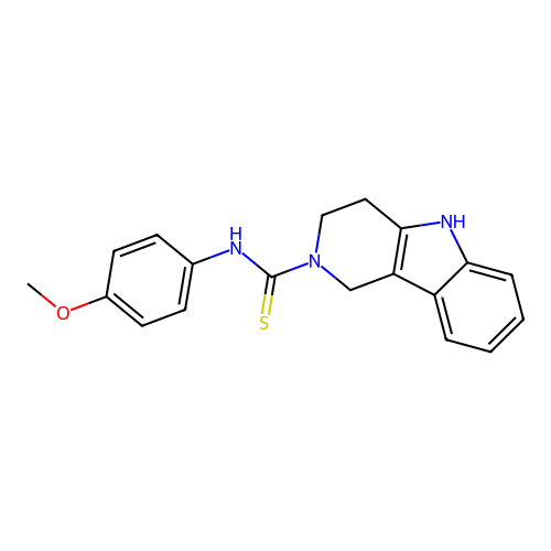 N-(4-methoxyphenyl)-1,3,4,5-tetrahydro-2H-pyrido[4,3-b]indole-2-carbothioamide structure