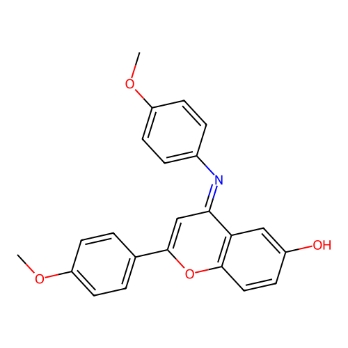 2-(4-Methoxyphenyl)-4-(4-methoxyphenyl)imino-1-benzopyran-6-ol structure
