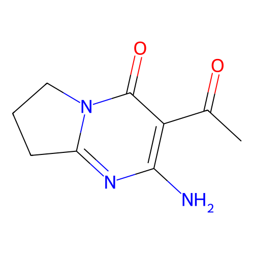 3-Acetyl-2-amino-7,8-dihydropyrrolo[1,2-a]pyrimidin-4(6H)-one structure