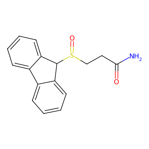 3-(9H-fluoren-9-ylsulfinyl)propanamide structure