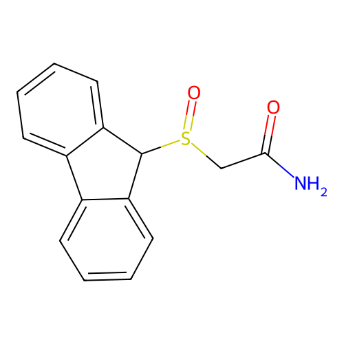 2-(9H-fluoren-9-ylsulfinyl)acetamide structure