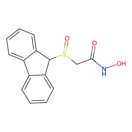 2-(9H-fluoren-9-ylsulfinyl)-N-hydroxyacetamide structure