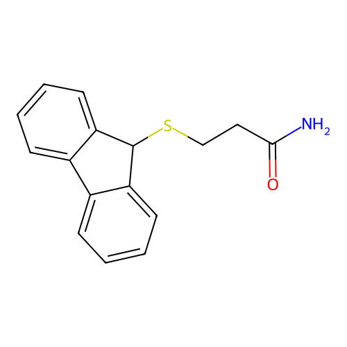 3-(9H-fluoren-9-ylsulfanyl)propanamide structure