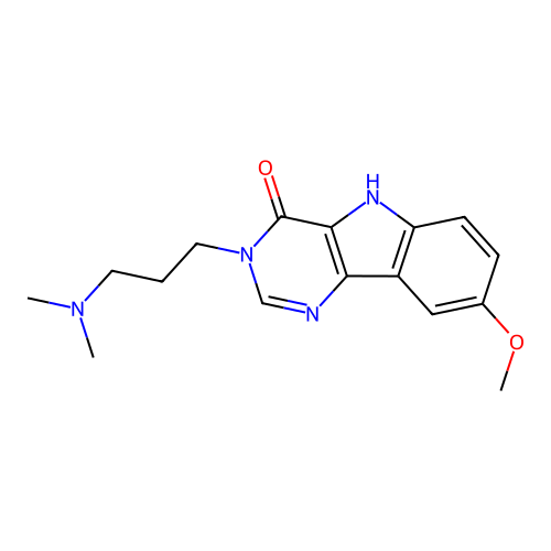 3-(3-(dimethylamino)propyl)-8-methoxy-3H-pyrimido[5,4-b]indol-4(5H)-one structure