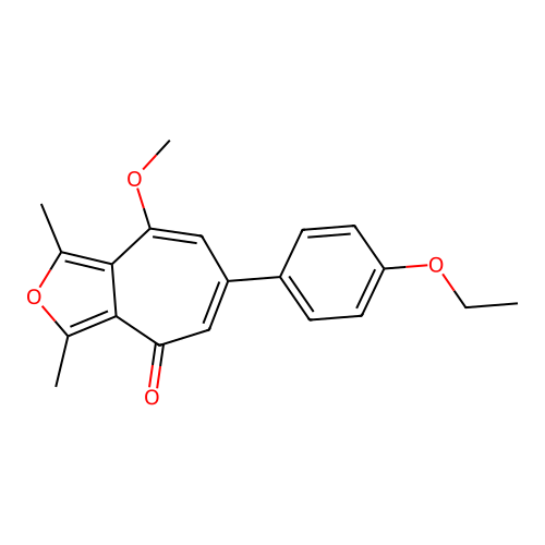 6-(4-ethoxyphenyl)-8-methoxy-1,3-dimethyl-4H-cyclohepta[c]furan-4-one structure