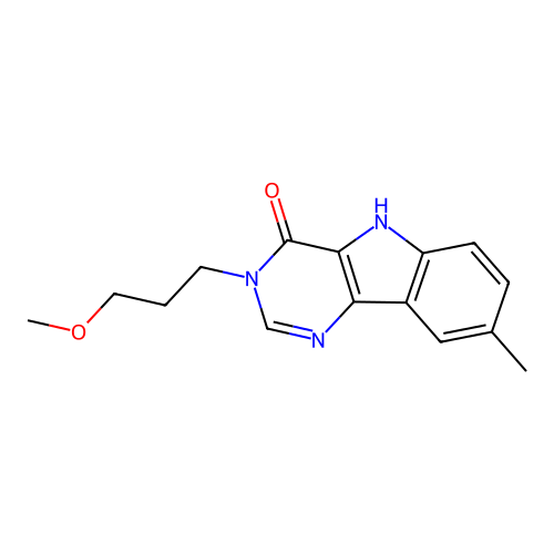 3-(3-methoxypropyl)-8-methyl-3H-pyrimido[5,4-b]indol-4(5H)-one structure