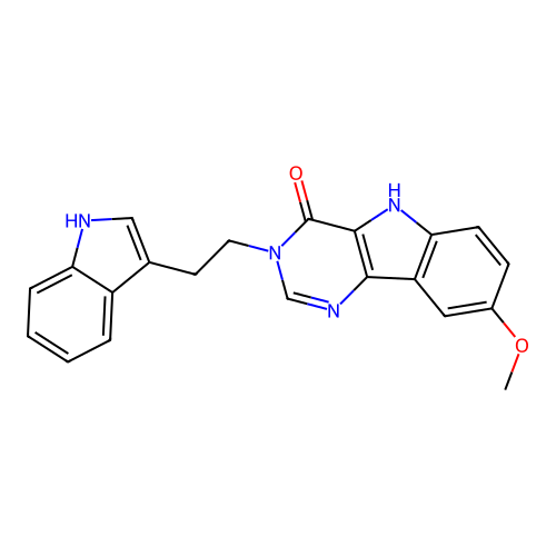 3-(2-(1H-indol-3-yl)ethyl)-8-methoxy-3H-pyrimido[5,4-b]indol-4(5H)-one structure