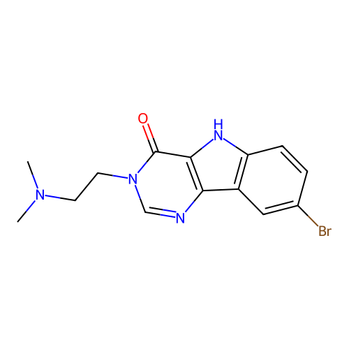 8-bromo-3-(2-(dimethylamino)ethyl)-3H-pyrimido[5,4-b]indol-4(5H)-one structure