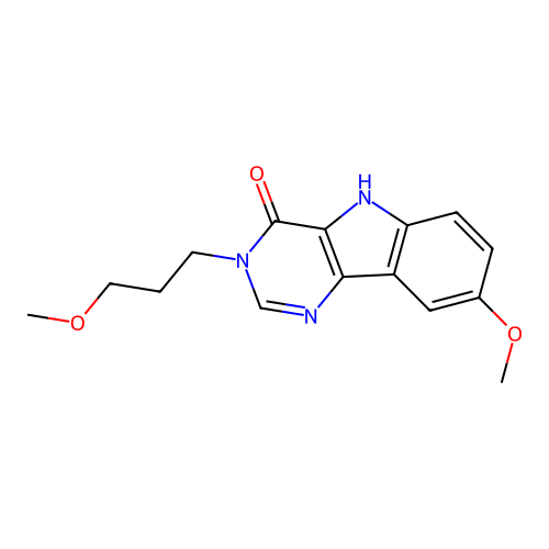 8-methoxy-3-(3-methoxypropyl)-3H-pyrimido[5,4-b]indol-4(5H)-one structure