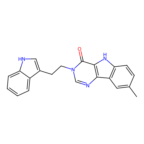 3-(2-(1H-indol-3-yl)ethyl)-8-methyl-3H-pyrimido[5,4-b]indol-4(5H)-one structure
