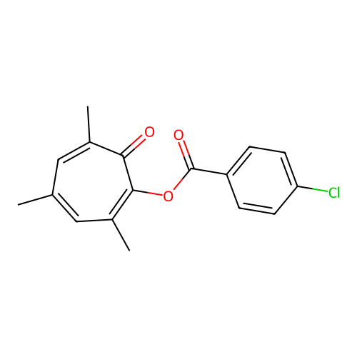 2,4,6-Trimethyl-7-oxocyclohepta-1,3,5-trien-1-YL 4-chlorobenzoate structure