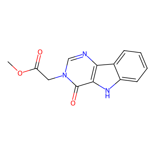 methyl 2-(4-oxo-4,5-dihydro-3H-pyrimido[5,4-b]indol-3-yl)acetate structure