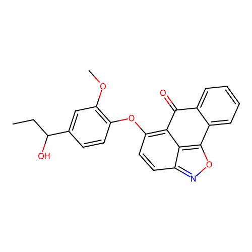 5-(4-(1-hydroxypropyl)-2-methoxyphenoxy)-6H-anthra[1,9-cd]isoxazol-6-one structure