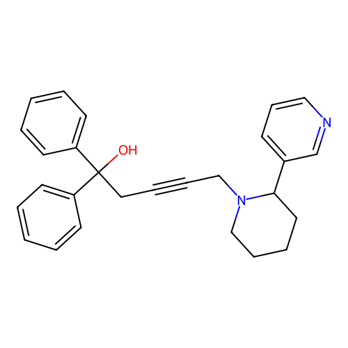 1,1-Diphenyl-5-(2-(pyridin-3-yl)piperidin-1-yl)pent-3-yn-1-ol structure