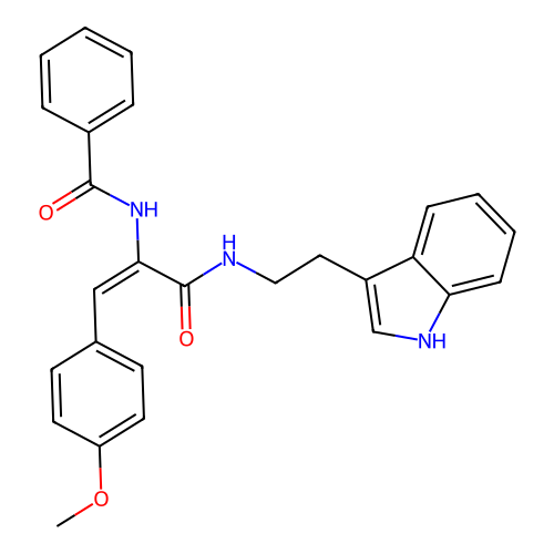 (E)-N-(3-((2-(1H-indol-3-yl)ethyl)amino)-1-(4-methoxyphenyl)-3-oxoprop-1-en-2-yl)benzamide structure
