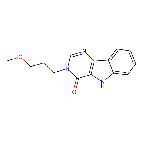 3-(3-methoxypropyl)-3H-pyrimido[5,4-b]indol-4(5H)-one structure