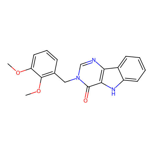 3-(2,3-dimethoxybenzyl)-3H-pyrimido[5,4-b]indol-4(5H)-one structure