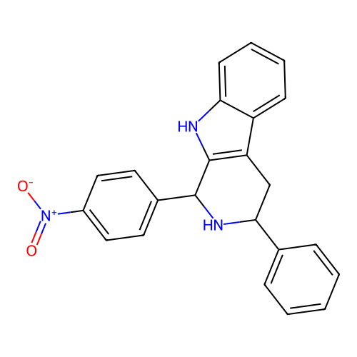1-(4-nitrophenyl)-3-phenyl-2,3,4,9-tetrahydro-1H-pyrido[3,4-b]indole structure