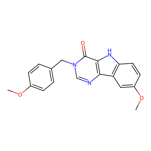 8-methoxy-3-(4-methoxybenzyl)-3H-pyrimido[5,4-b]indol-4(5H)-one structure