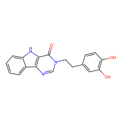 3-(3,4-dihydroxyphenethyl)-3H-pyrimido[5,4-b]indol-4(5H)-one structure