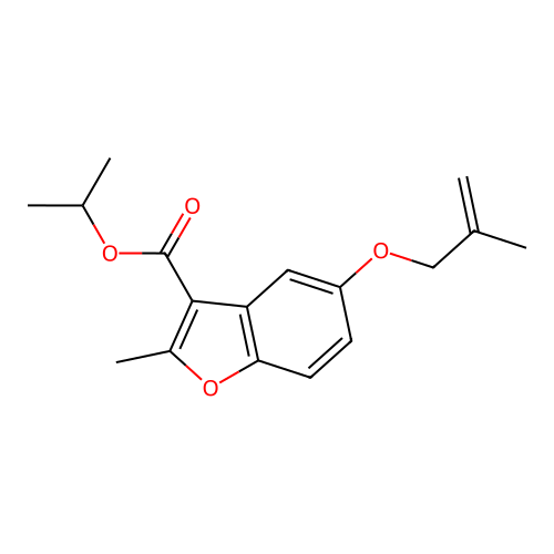Methylethyl 2-methyl-5-(2-methylprop-2-enyloxy)benzo[b]furan-3-carboxylate structure
