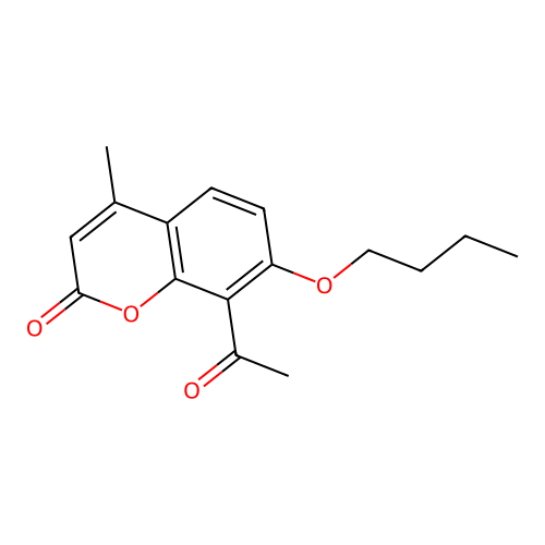 8-acetyl-7-butoxy-4-methyl-2H-chromen-2-one structure