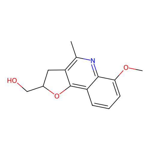 Methanol, (2,3-dihydro-6-methoxy-4-methyl-2-furo[3,2-c]quinolinyl)- structure