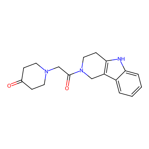 1-(2-(3,4-dihydro-1H-pyrido[4,3-b]indol-2(5H)-yl)-2-oxoethyl)piperidin-4-one structure