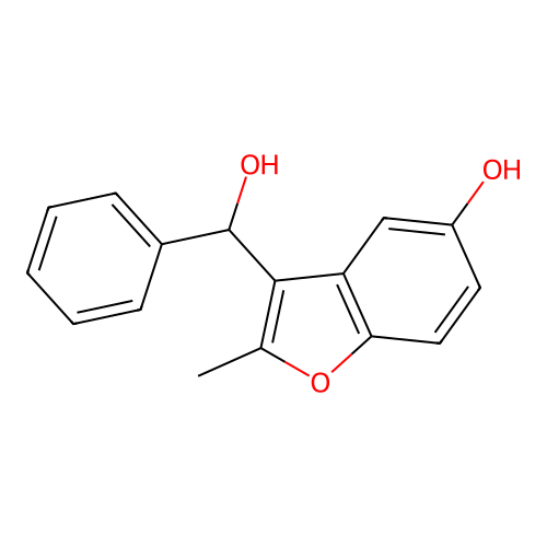 3-[Hydroxy(phenyl)methyl]-2-methyl-1-benzofuran-5-ol structure
