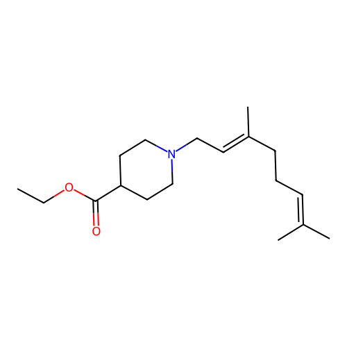 Ethyl 1-(3,7-dimethyl-2,6-octadien-1-yl)-4-piperidinecarboxylate structure
