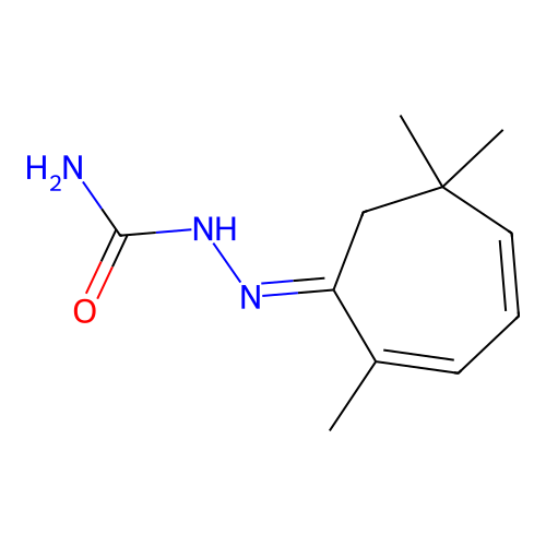 [(2,6,6-Trimethylcyclohepta-2,4-dien-1-ylidene)amino]urea structure