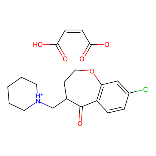 1-Benzoxepin-5(2H)-one, 3,4-dihydro-8-chloro-4-(1-piperidinylmethyl)-, (Z)-2-butenedioate (1:1) structure