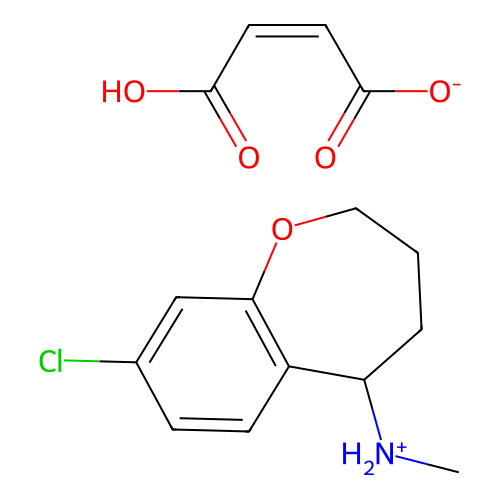 1-Benzoxepin-5-amine, 2,3,4,5-tetrahydro-8-chloro-N-methyl-, (Z)-2-butenedioate (1:1) structure