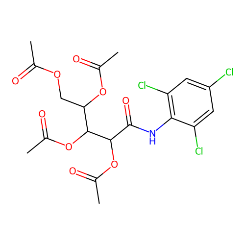 Pentanamide, 2,3,4,5-tetraacetoxy-N-(2,4,6-trichlorophenyl)- structure