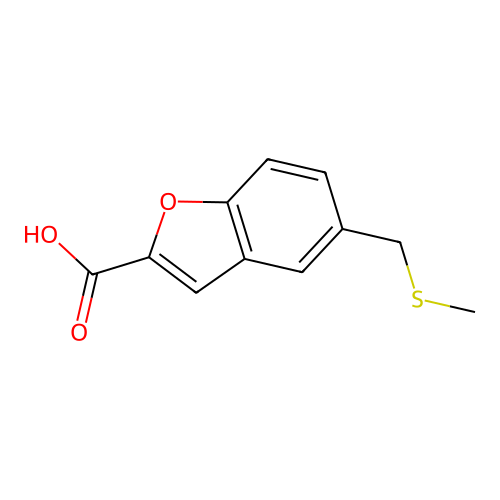5-[(Methylsulfanyl)methyl]-1-benzofuran-2-carboxylic acid structure