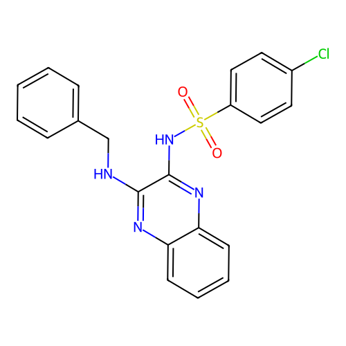 N-[3-(benzylamino)quinoxalin-2-yl]-4-chlorobenzenesulfonamide structure