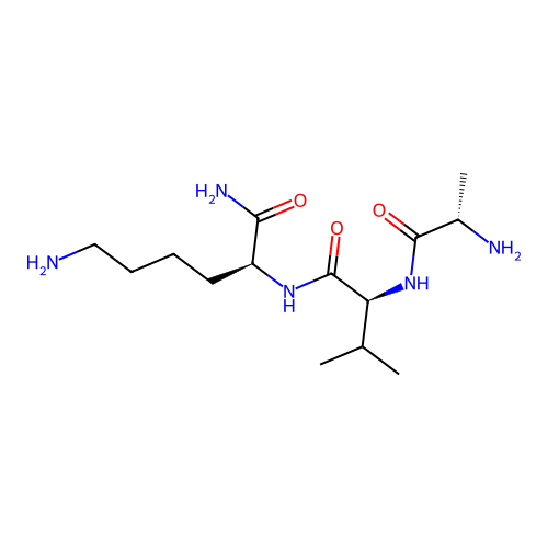 6-amino-2-(2-(2-aminopropanamido)-3-methylbutanamido)hexanamide structure