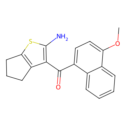 (2-Amino-5,6-dihydro-4H-cyclopenta[b]thien-3-yl)(4-methoxy-1-naphthalenyl)methanone structure