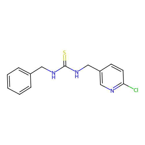 {[(6-Chloro(3-pyridyl))methyl]amino}[benzylamino]methane-1-thione structure