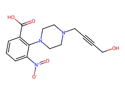 3-Nitro-2-piperazin-1-ylbenzoic acid structure