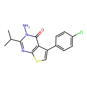 3-Amino-5-(4-chlorophenyl)-2-propan-2-ylthieno[2,3-d]pyrimidin-4-one structure