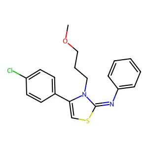 N-[(2Z)-4-(4-chlorophenyl)-3-(3-methoxypropyl)-1,3-thiazol-2(3H)-ylidene]aniline structure